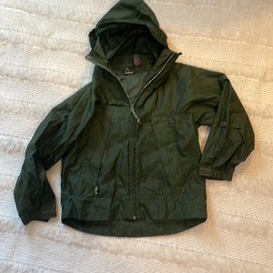 Head windbreaker nylon jacket Hoodie green youth kids boys girls unisex size S